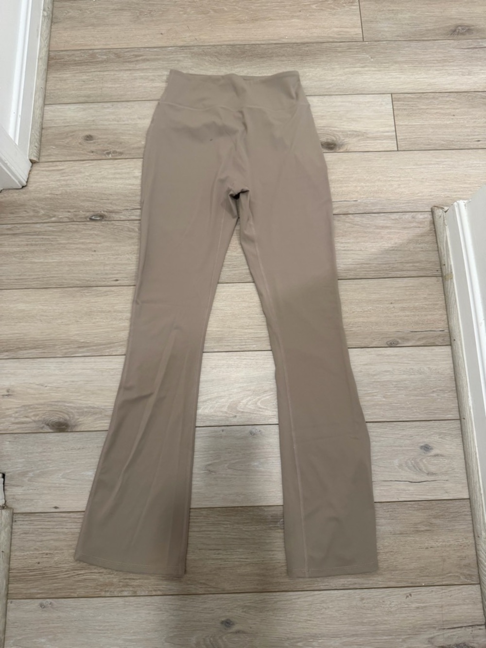 SHEIN High-Waist Flare Pants in Taupe Beige